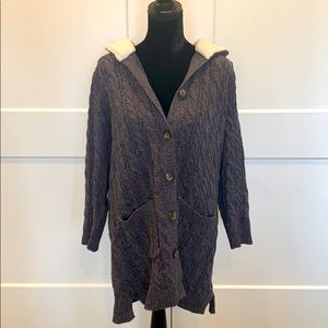 Denim and Co Gray Cardigan sweater size L
